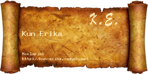 Kun Erika névjegykártya